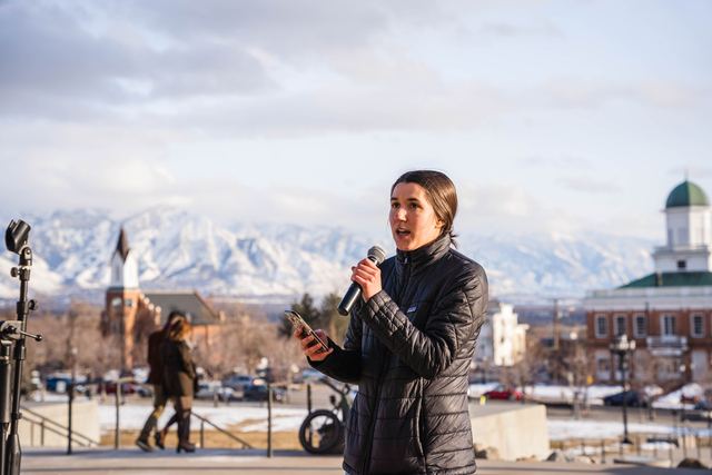 Katie speaking at Global Climate Strike