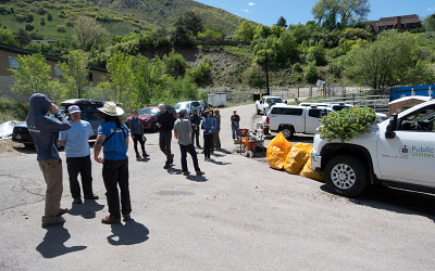 2025 Wasatch Stewardship Program - Myrtle Spurge weed pull with Salt Lake Public Utilities & Volunteers